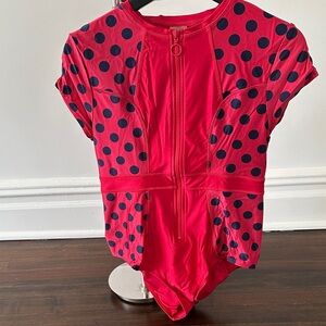 Chic Red Polka Dot One Piece Swimsuit